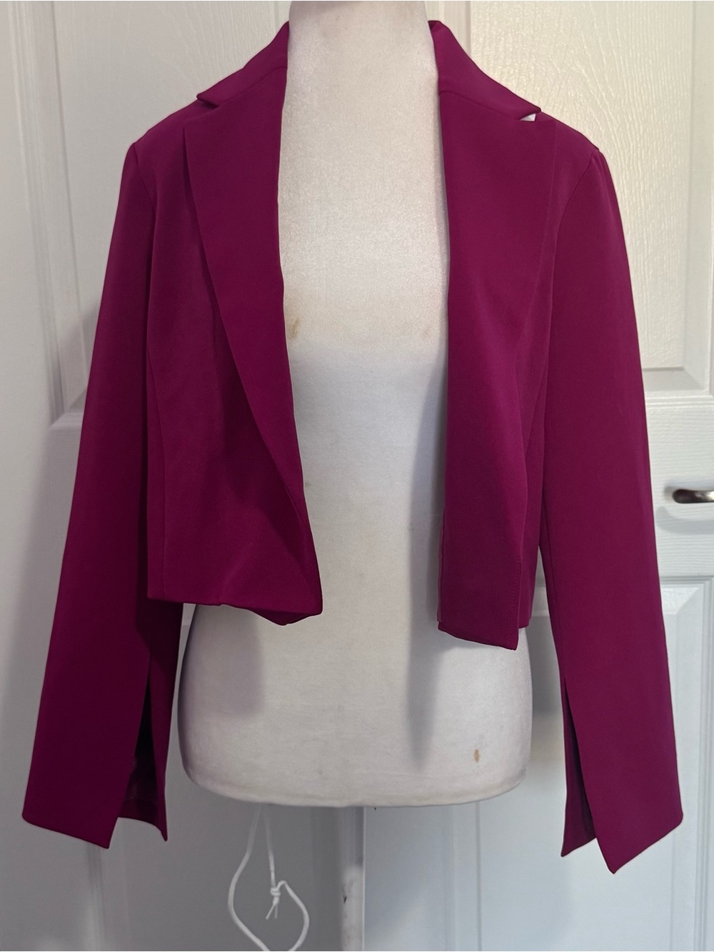 ASOS Cropped Open-Front Blazer Jacket - Magenta